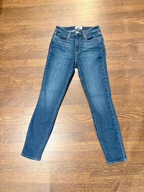 PAIGE High-Rise Skinny Jeans in Medium/Dark Blue